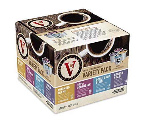 Victor Allen's Coffee Variety Pack with Decaf Options, 96 Count Single Serve Coffee Pods for Keurig Brewers