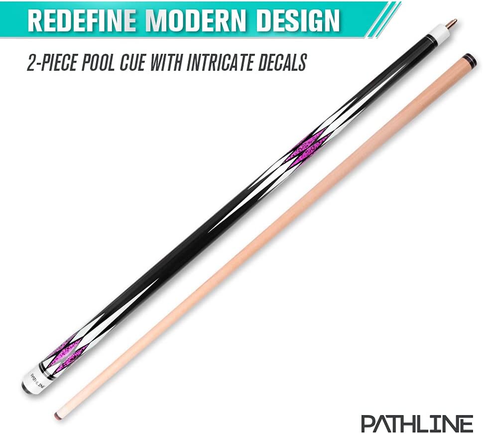 Pool Cue Stick - 58 inch Maple Billiard Pool Stick (Multicolour) | Imitation Turquoise Design, 18-21oz Weight Options, 13mm Leather Tip, For Beginner & Intermediate Player