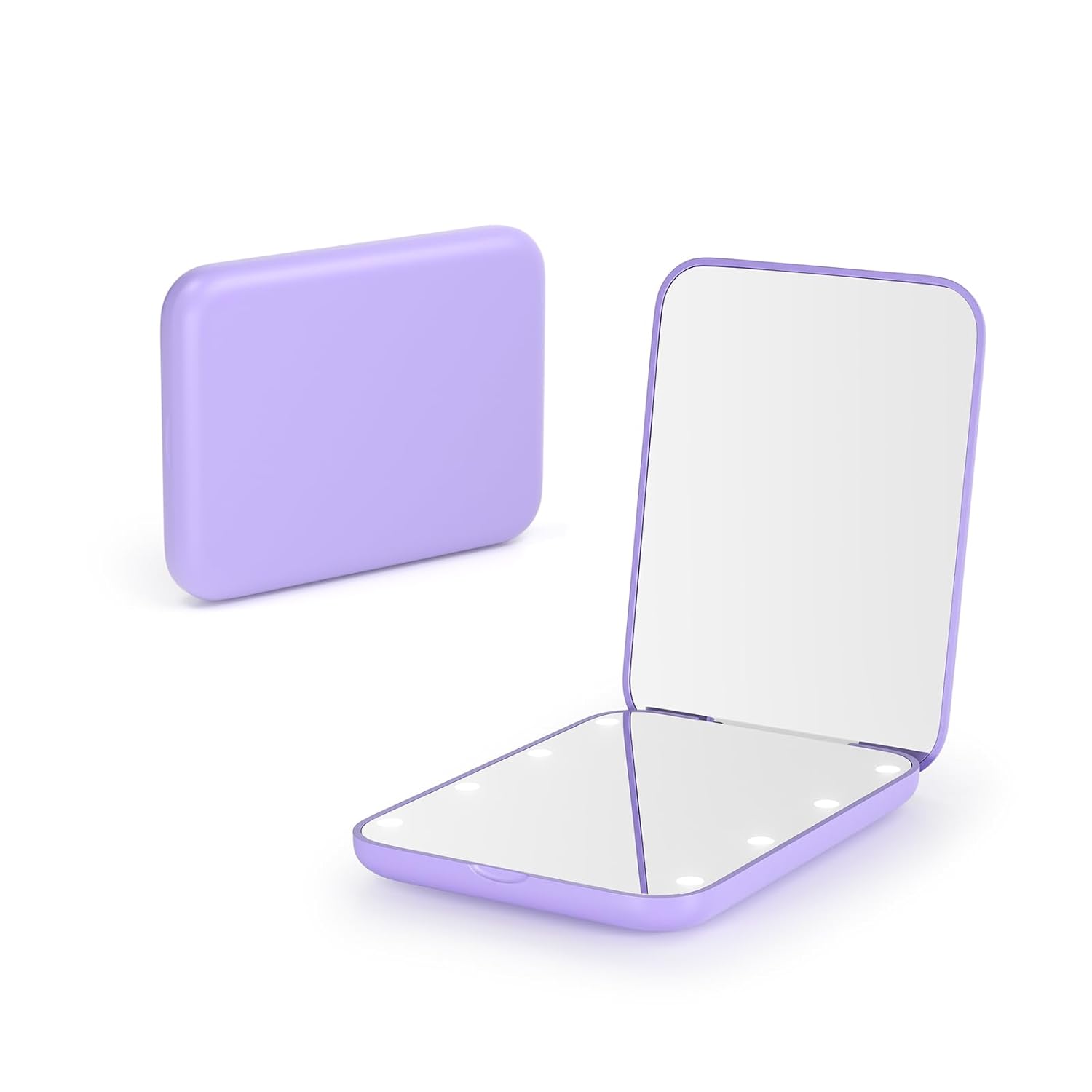 Kintion Pocket Mirror, 1X/3X Magnification LED Compact Travel Makeup Mirror with Light for Purse, 2-Sided, Portable, Folding, Handheld