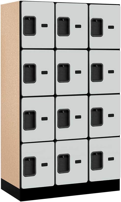 Salsbury Industries Four Tier Designer Wood Locker, Mahogany, 6' 3" x 18"