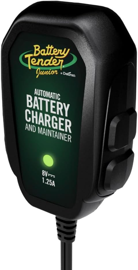 Battery Tender Junior 8V, 1.25 AMP Car Battery Charger and Maintainer: Fully Automatic 8V Automotive Battery Charger for Cars, Motorcycles