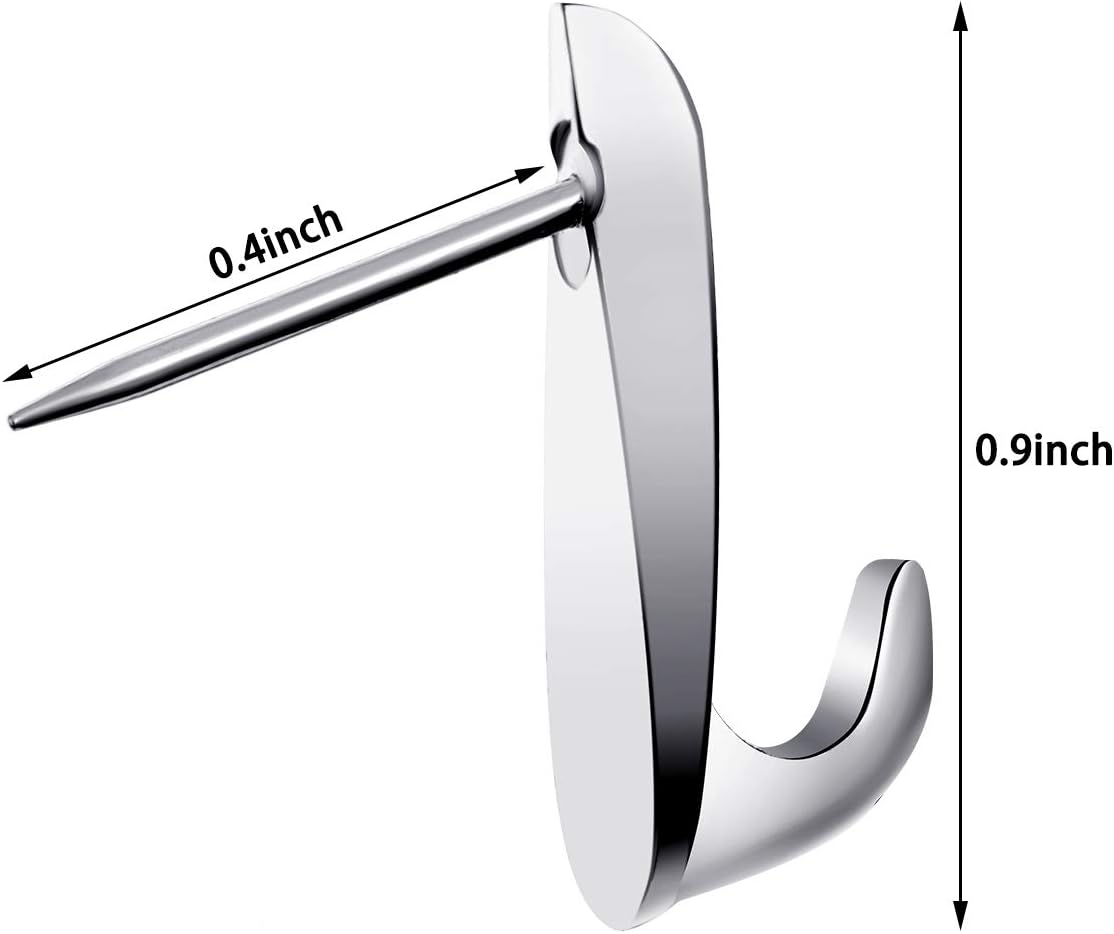 30 Pcs 20 Lbs Pin Hooks Push Pin Hangers Teardrop Style Picture Hooks Metal Picture Hanging Nails for Home Office Wooden Fabric Wall(Silver)