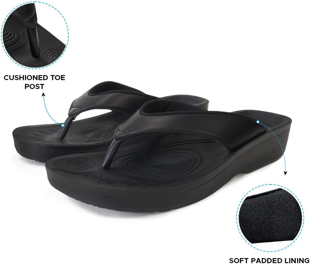 AEROTHOTIC Comfortable Arch Support Flip Flops for Women Orthotic Sandals