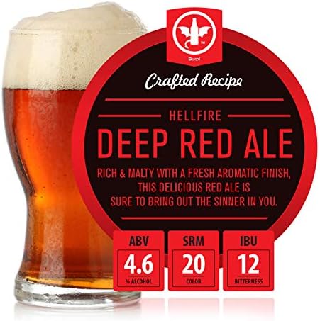 2 Gal. Hellfire Deep Red Ale Beer Recipe Kit - Makes a Wicked-Good 4.6% ABV Batch of Craft Brewed Beer