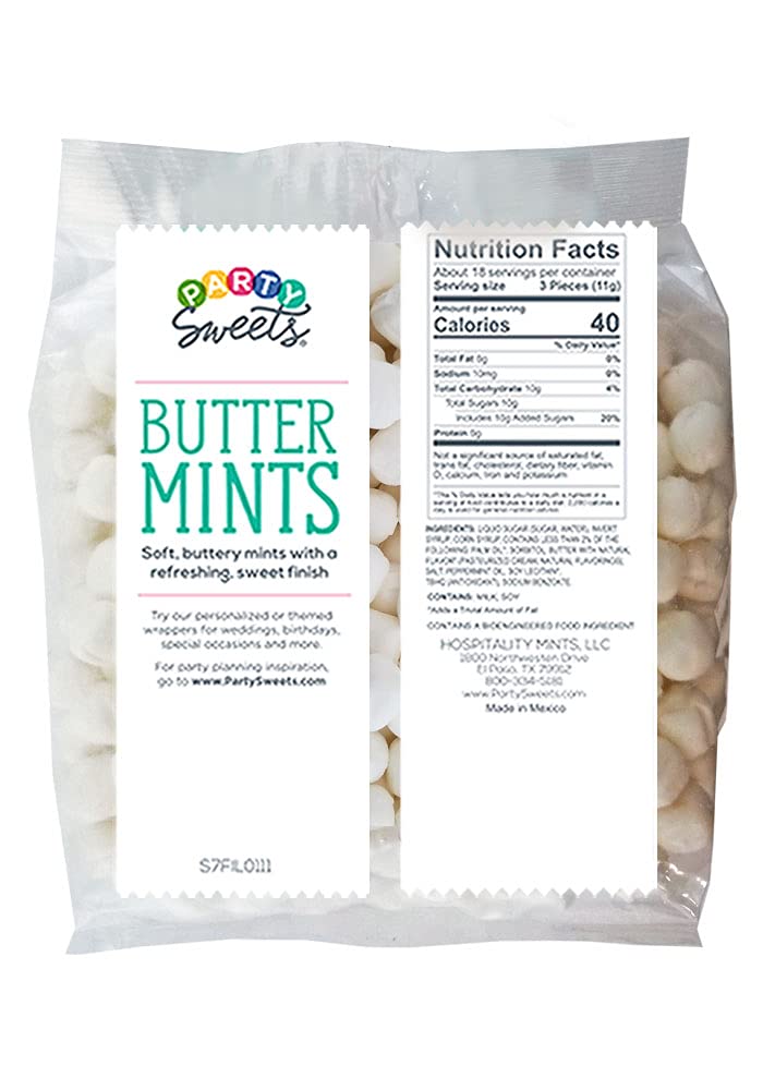 Party Sweets White Buttermints, 14 Ounce, Appx. 100 pieces from Hospitality Mints