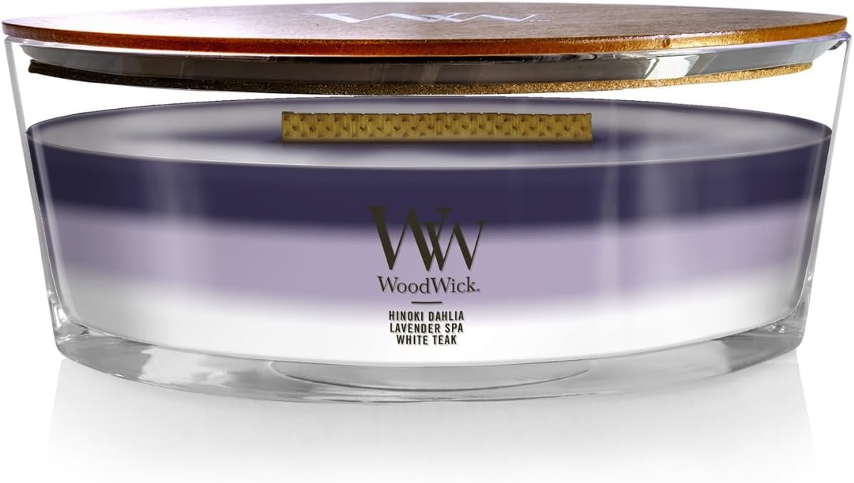 WoodWick Café Sweets Trilogy Holiday Candle Gifts for Women and Men, 9.7 oz Medium Hourglass Trilogy Candle with Crackling Wick