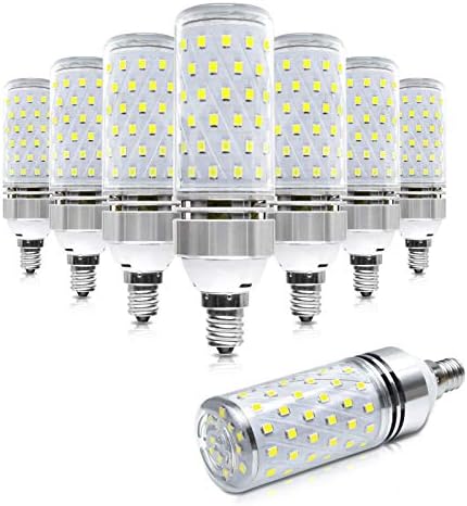 LEDLightsWorld Super Bright E12 LED Corn Bulbs, 16W 1500LM Bulbs, Daylight White 6000K Lights, CRI80+, 120W Incandescent Bulb Equivalent