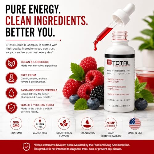 Sublingual Vitamin B Complex Liquid Drops, B12, Berry, 2 fl oz | Fast sublingual liquid B-complex with B12 for energy