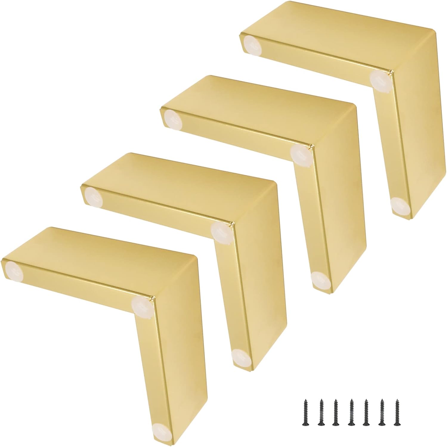 Bitray Metal Sofa Leg 2 Inch Height L Shape Furniture Leg Gold Sofa Legs Table Cabinet Cupboard Couch Leg Furniture Feet Replacement - 4pcs
