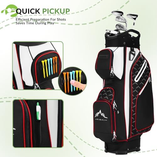 14-Way Golf Cart Bag, Full-Length Divider, Large Storage | Handles,Rain Cover,Multiple Pockets