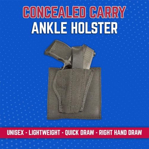 DeSantis Apache Ankle Holster - Compatible with the GLOCK 26/27/29/30/36/43, BRTA Nano, Sig P250/P320SC, S&W M&P CPT 9/40