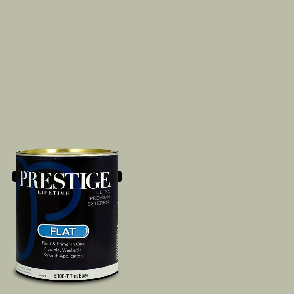 PRESTIGE Paints Exterior Paint and Primer In One, 1-Gallon, Flat, Comparable Match of Sherwin Williams* Coastal Plain*