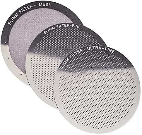 Stainless Steel Filter for AeroPress, 3 Reusable Metal Discs | Mesh, fine and ultra-fine discs. Tune body and clarity per brew. No paper waste. Reusable for years.
