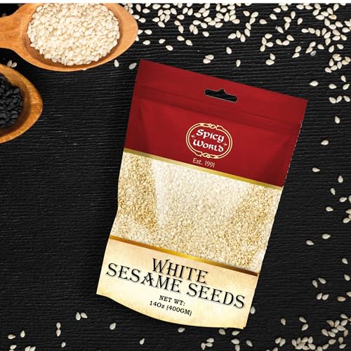 Spicy World White Sesame Seeds 3 LB Bag - Natural, Raw, Hulled, Non-GMO, Bulk Resealable Bag