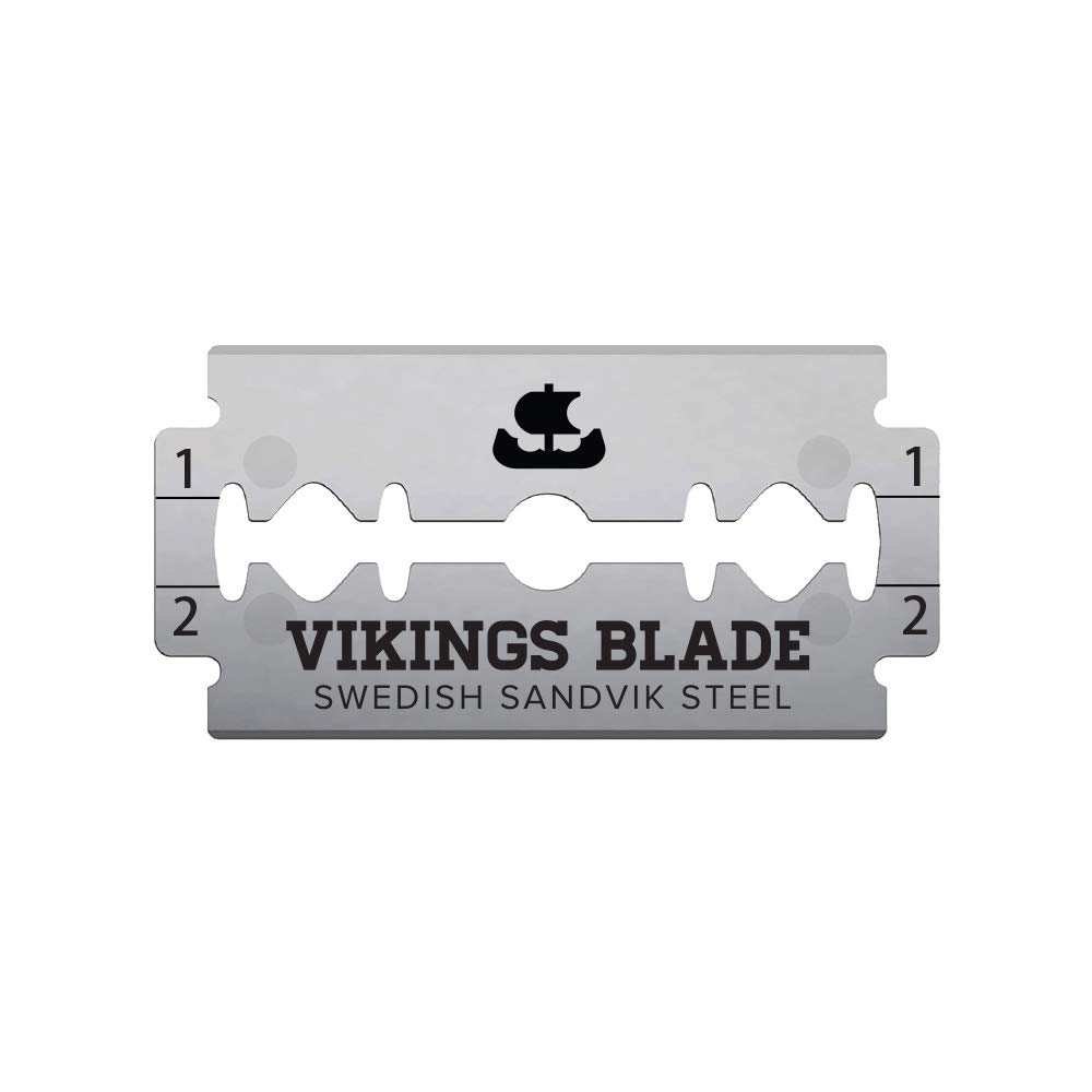 VIKINGS BLADE Double Edge Safety Razor Blades, 50x Blades, Swedish Steel + Platinum Coated, Replacement Razor Blades & Refills (Mild & Gentle)