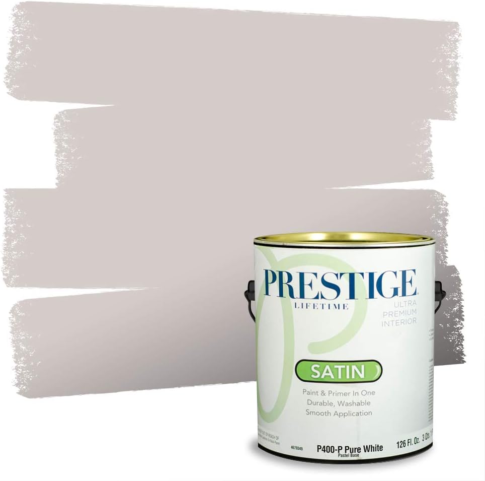 PRESTIGE Paints Exterior Paint and Primer In One, 1-Gallon, Satin, Comparable Match of Sherwin Williams* Socialite*