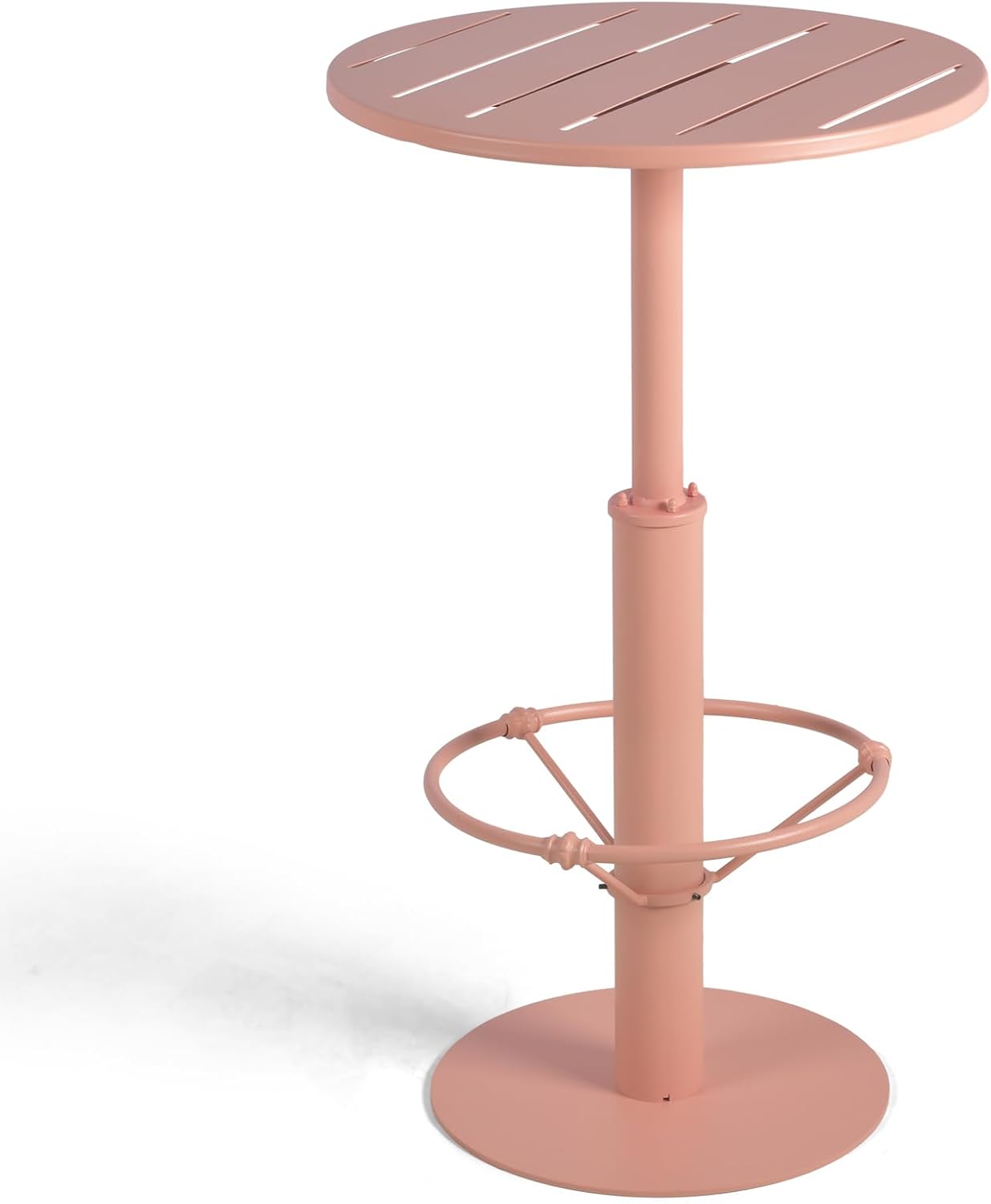 LOKKHAN 42" Tall Rustic Industrial Bar Table 19.68" Dia Round Wooden Top Metal Frame Height Fixed Standing Pub Dining Room Bistro Cocktail Table, Black & Brown