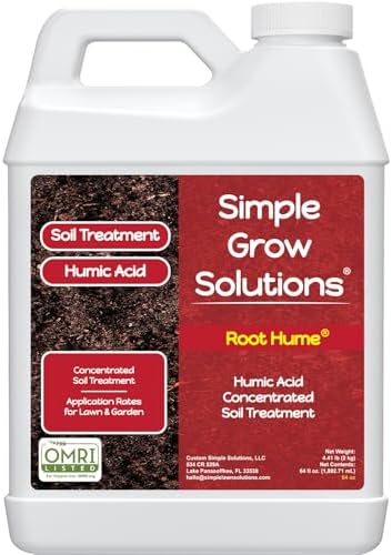 Raw Organic Soil Conditioner- Root Hume- Simple Grow Solutions- Natural Plant & Lawn Treatment- Nutrient Food Enhancer- Concentrated Liquid Humic - Grass, Tomatoes, Citrus, Flowers, Vegetables