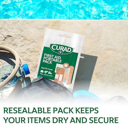CURAD First Aid Portable Pack |15 - Count On-the-Go Essentials |12 Packs