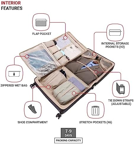 SwissGear 7895 Premium Rolling Garment Bag, Bonus Hanging Feature, Men's and Women's, 24-Inch Luggage - Black