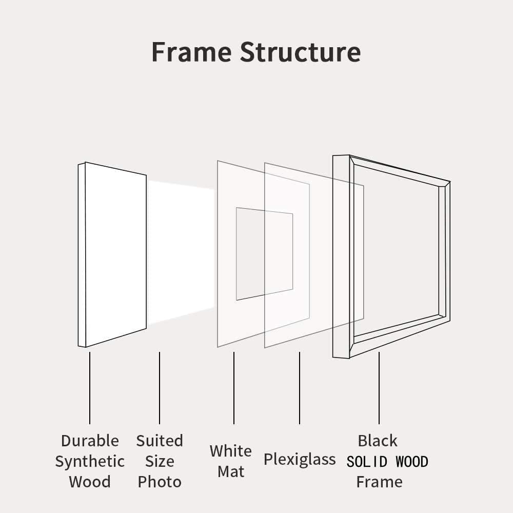 6x8 inch Picture Frame Made of 100% Solid Wood and High Definition PlexiGlass Display Pictures for Table Top Display and Wall Mounting Photo Frame