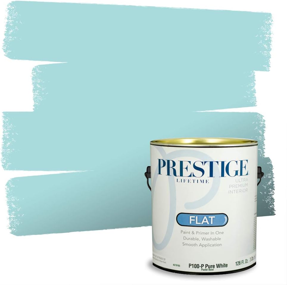 PRESTIGE Paints Exterior Paint and Primer In One, 1-Gallon, Satin, Comparable Match of Sherwin Williams* Blue Nile*