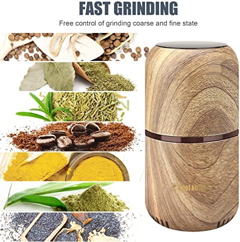 COOL KNIGHT Herb Grinder [large capacity/fast/Electric ]-Spice Herb Coffee Grinder with Pollen Catcher/- 7.5" (Black)