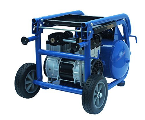 Eagle EA-6000 Silent Series 6000 Portable Electric Air Compressor 125 PSI MAX Hot Dog with Panel and Wheels, Ultra- Quiet, Blue, 6 Gallon