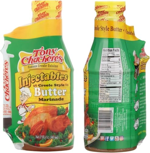 Tony Chachere Injectable Marinade 17 Fl Oz, Roasted Garlic and Herb (Pack of 3, Garlic)