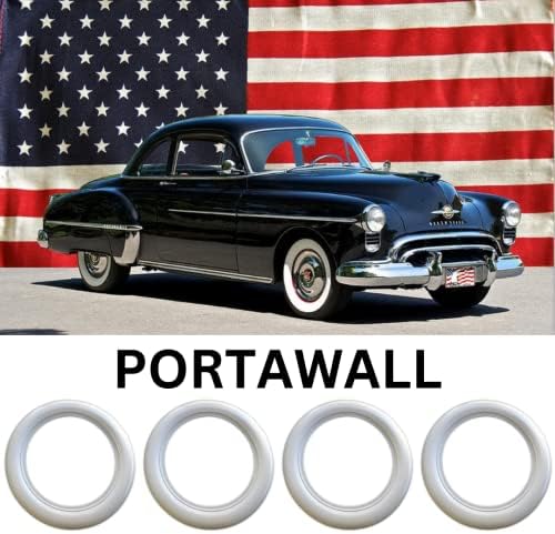 Portawall White Tire Insert 15-Inch 3-Inch Wide Car Set of 4