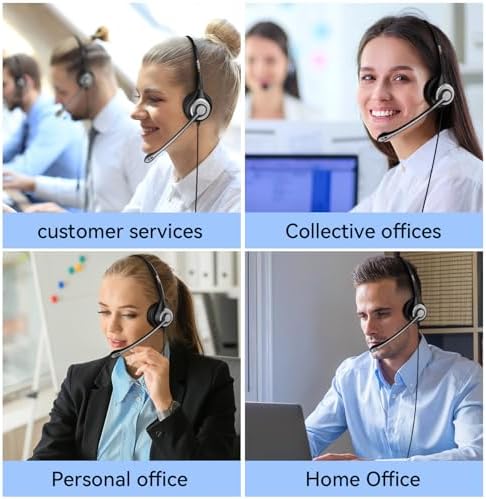 Wantek Phone Headset with Microphone Noise Cancelling