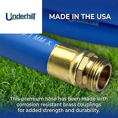 UltraMax Commercial Garden Water Hose 50 ft, Lightweight, Flexible, Anti-Kink, All Weather, 1200 psi, H75-050B, 3/4 Inch x 50 ft, Blue