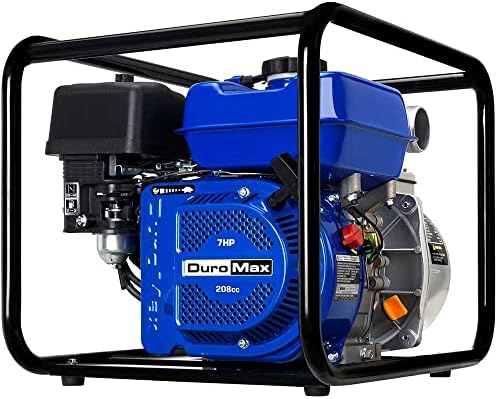 DuroMax XP652WP 208cc 158-Gpm 3600-Rpm 2-Inch Gasoline Engine Portable Water Pump, 50 State Approved, XP652WP, Blue