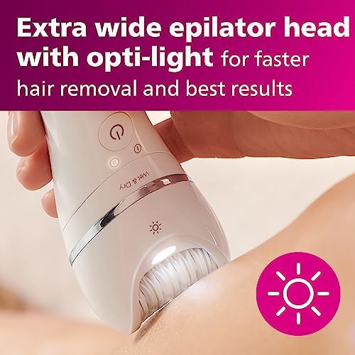 Philips Epilator Series 8000 for Women, with 3 Accessories, BRE700/04
