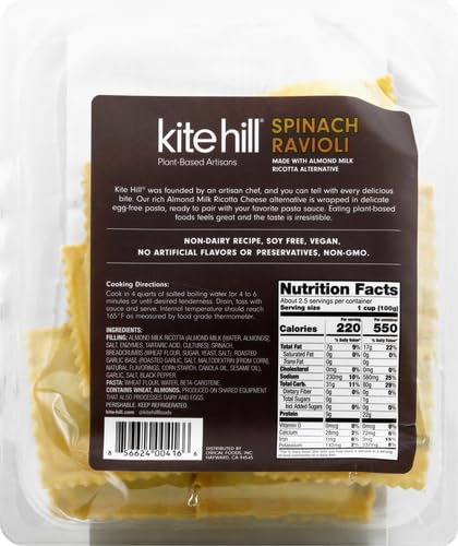 Kite Hill, Ravioli Spinach Ricotta, 9 Ounce