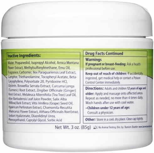 Bunion Balm Day Cream for Sensitive Bunions, Arnica and Menthol, Step 1 | Natural Hallux Valgus Salve for Daily Comfort