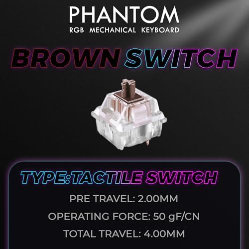 TECWARE Phantom 87 Key RGB Mechanical Gaming Keyboard | Outemu Red Switch | 16.8M Color LED Lighting | 18 Pre-Set | Low Latency | N-Key Rollover | Software Customizable Keys | Wired USB Connection