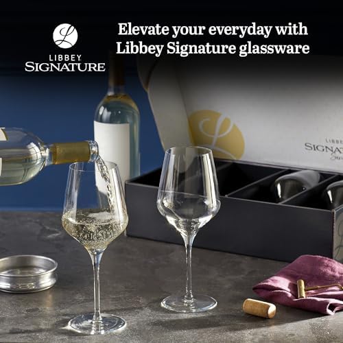 Libbey Signature Red Wine Glasses Set of 4, Seamless 24 Oz Wine Glasses for Cabernet, Merlot, and More, Stemmed Wine Glasses for All Occasions