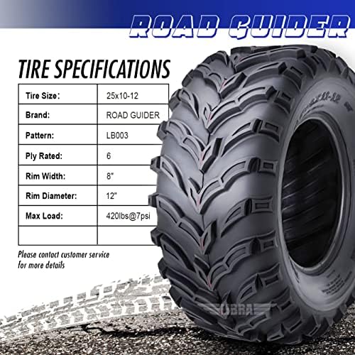 ROADGUIDER ATV Mud Tire 22x10-9 6PR for Honda Recon 250 Suzuki Ozark 250