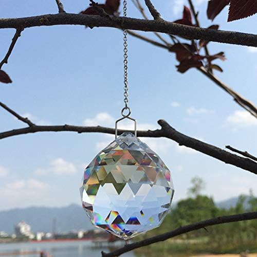 Suncatcher Crystals Ball Prism Window Rainbow Maker with Chain for Easy Hanging 40 mm 2 Pack