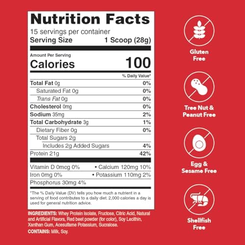 Unflavored Protein Powder | 21g 100% Whey Isolate Protein Powder | Unflavored Whey Protein Powder | Low Carb and Sugar Free Whey Protein Isolate | Gluten Free | Certified Kosher | 15 Servings