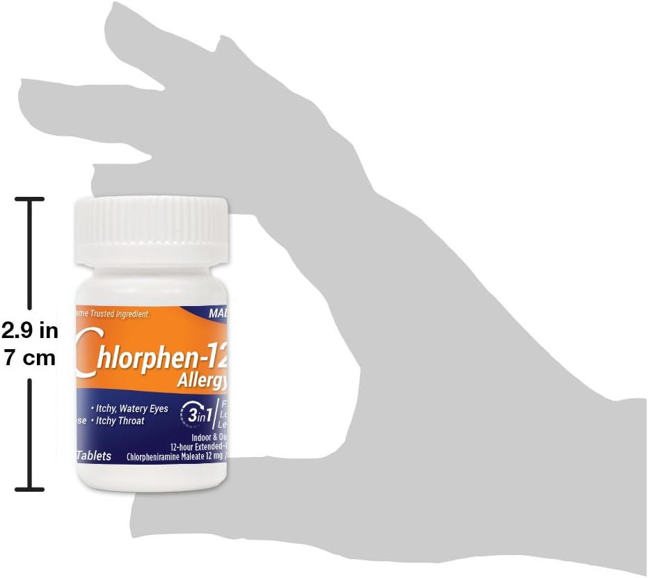 Chlorpheniramine Maleate Extended Release, 12 Mg , 60 Tablets