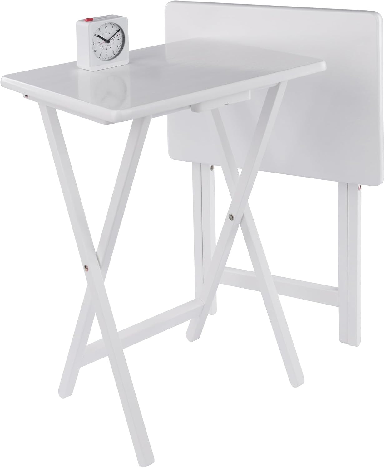 Winsome Alex Set of 2 Foldable Snack Tables, Natural, 26"