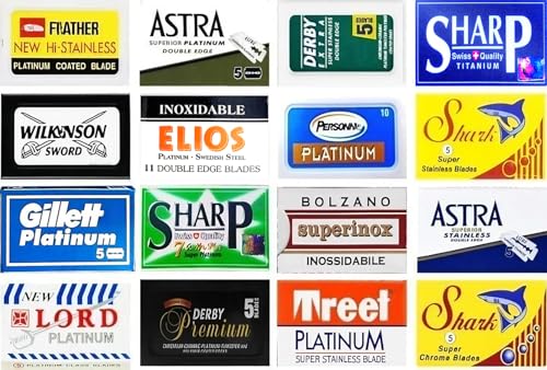 Razor Blades Club 100 Excellent Quality Double Edge Razor Blades Sampler (16 different brands)