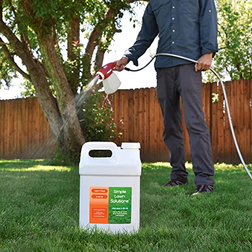 Ultimate 3-18-18 NPK- Lawn Food Quality Liquid Fertilizer- Easy to Use Concentrated Spray- Any Grass Type- Summer & Fall Nutrients- Simple Lawn Solutions - Turf Hardiness & Root Vigor (32 Ounce)