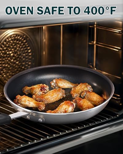 Cooks Standard Professional 8-Inch Nonstick Frying Pan, Heavy Duty Aluminum Non Stick Small Egg Omelette Pan, Everyday Wok Stir Fry Skillet, Dishwasher Safe