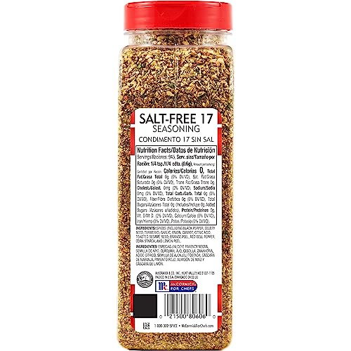 Lawry's Salt Free 17 Seasoning, 10 oz - One 10 Ounce Container of 17 Seasoning Spice Blend Including Toasted Sesame Seeds, Turmeric, Basil and Red Bell Pepper for Seafood Poultry and Beef