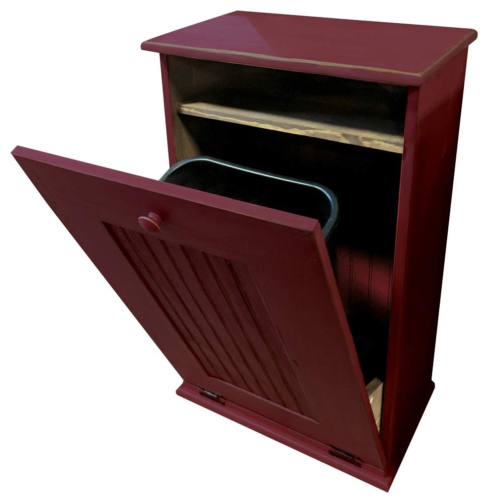 Sawdust City Tilt-Out Wooden Trash Bin Holder (Old - Black)