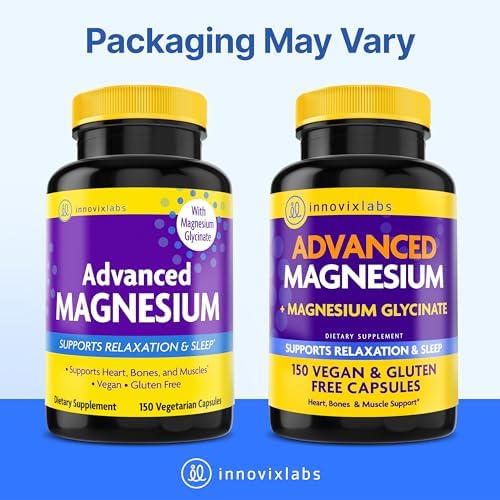 InnovixLabs 2in1 Magnesium Glycinate & Magnesium Malate 210mg, 150 Capsules | High Absorption Chelated Magnesium Supplement, Supports Relaxation, Sleep, Muscle & Bone Health, Vegan, 75-Day Supply