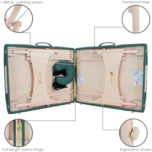 EarthLite Harmony DX Portable Massage Table Package, Includes Table + Face Cradle + Carrying Case, 30" x 73, Black